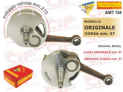 Albero motore Mazzucchelli tipo originale corsa 57 Vespa PE PX 125 150