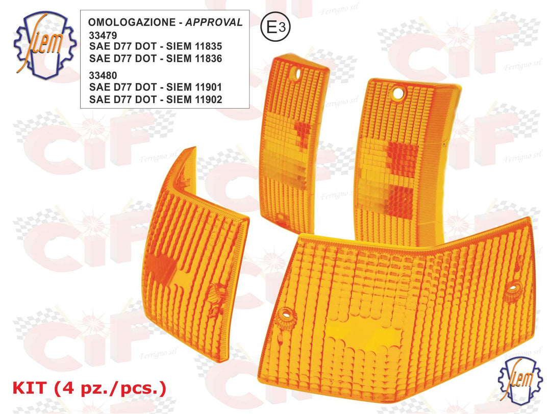 Kit 4 plastiche frecce originali siem anteriori posteriori Vespa PE PX