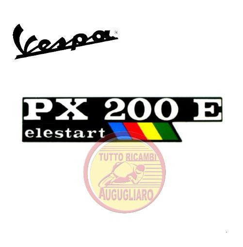 Targhetta scritta tasca laterale Vespa PX200E Elestart