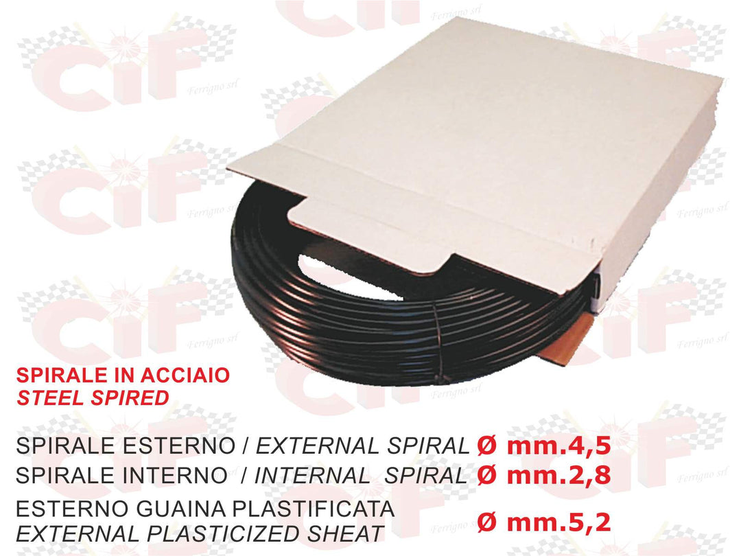 Guaina nera diametro esterno 5,2mm (1 METRO) per cavi gas freno frizione Vespa Scooter Ciclomotori