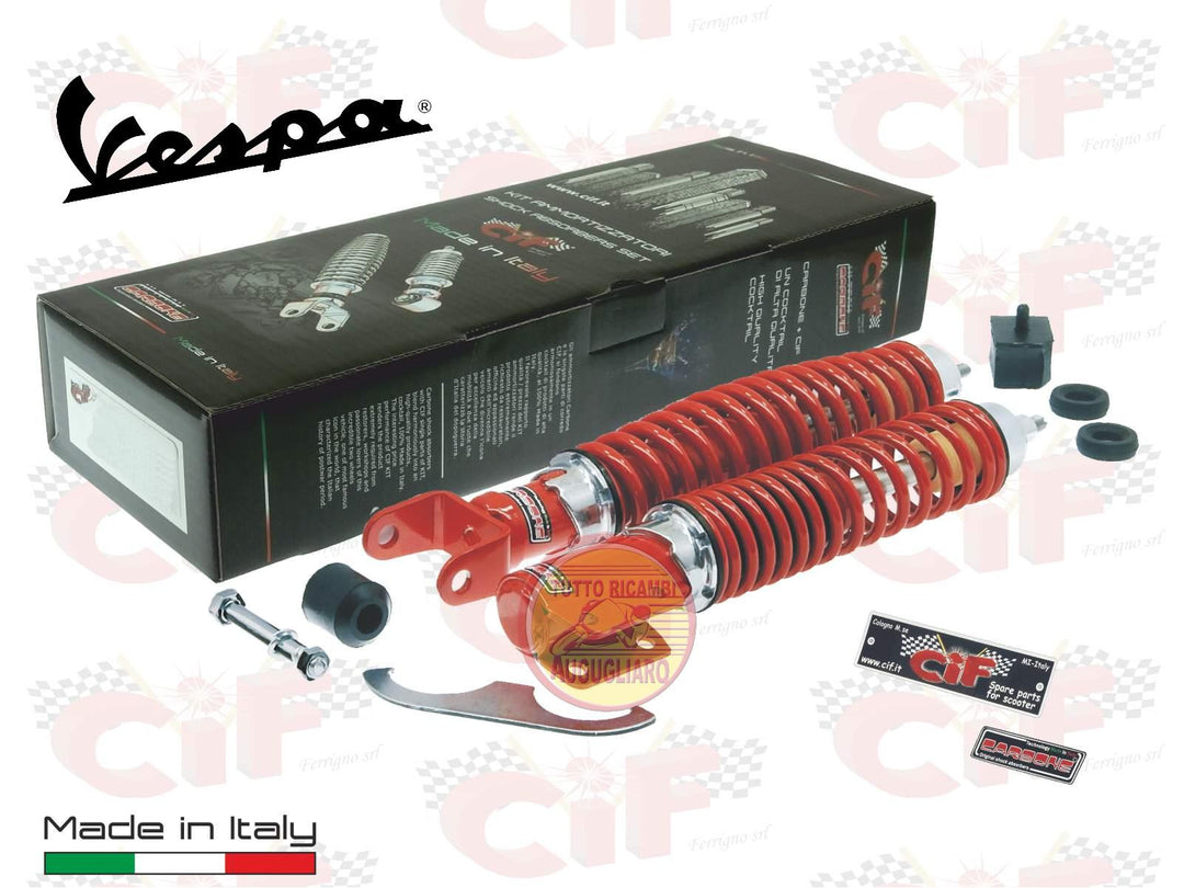 Kit ammortizzatori rossi regolabili Vespa PE PX ARCOBALENO T5 125 150 200